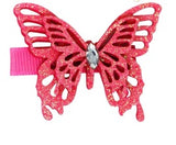 Pink Poppy Glitter Butterfly Hair Clip