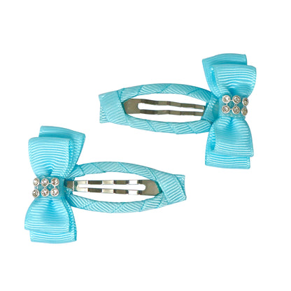 Pink Poppy Ribbon Bow Hair Clips