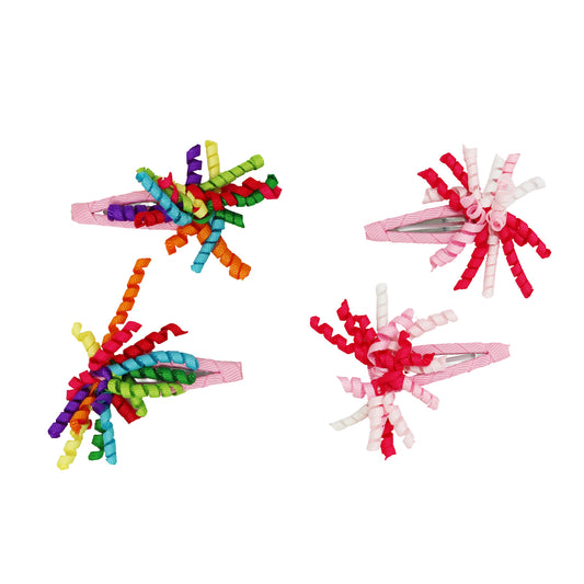 Pink Poppy - Curly Ribbon Hair Clip