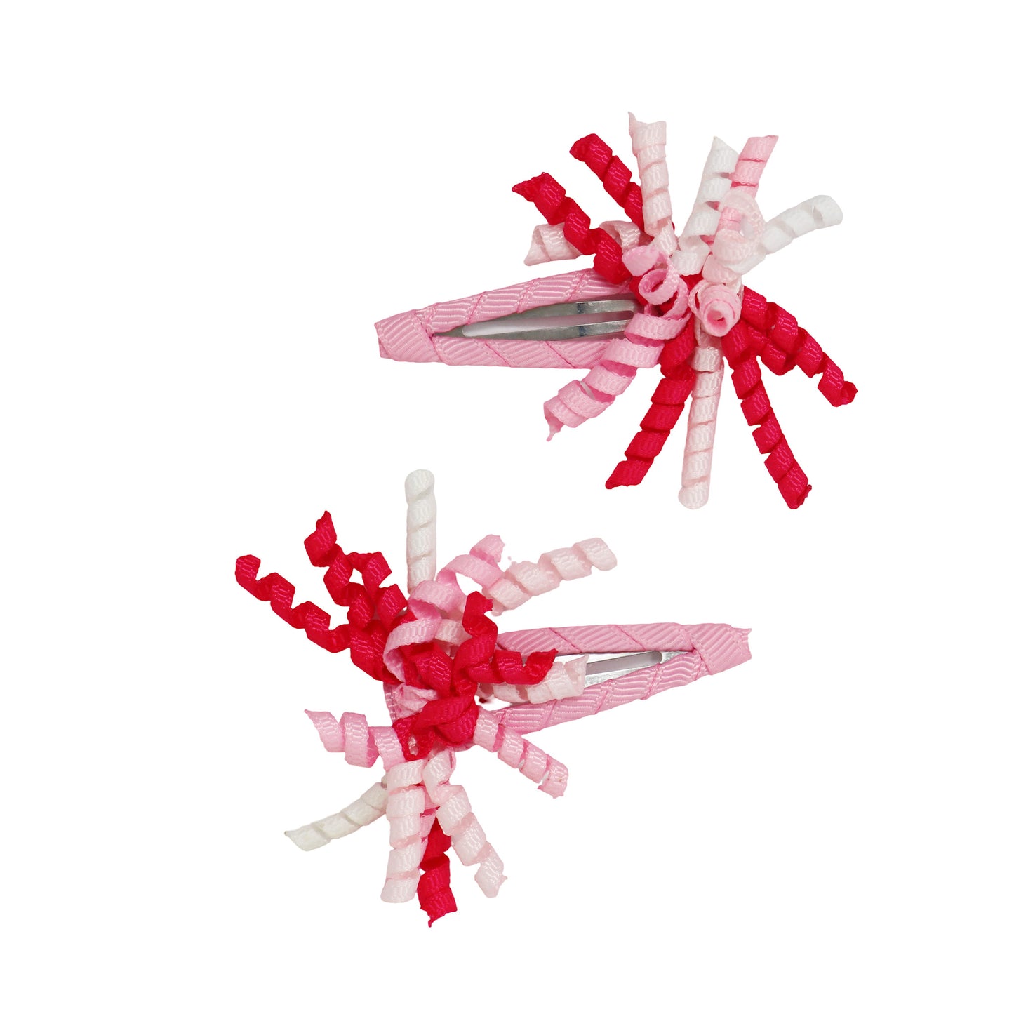 Pink Poppy - Curly Ribbon Hair Clip