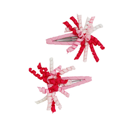 Pink Poppy - Curly Ribbon Hair Clip