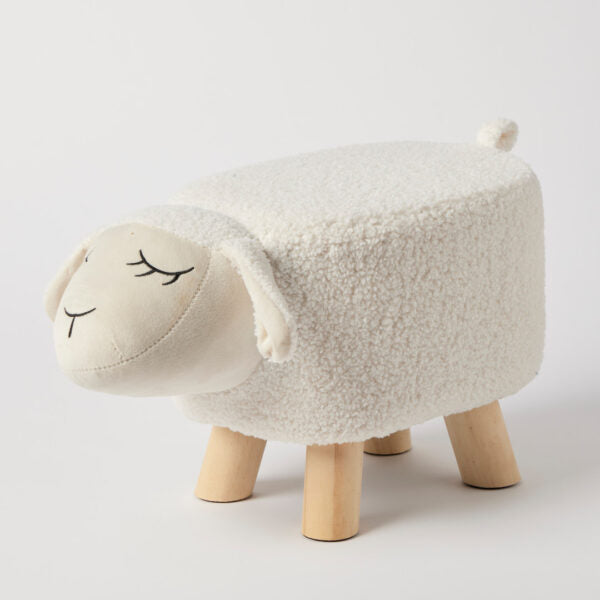 Jiggle & Giggle - Lamb Bouclé Kids Stool