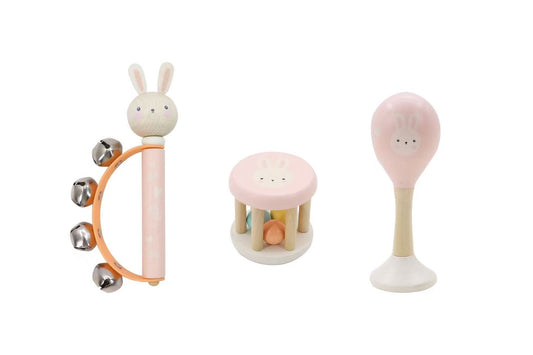Toyslink - Wooden Baby Musical Set-Bunny
