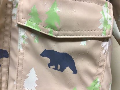 Korango- Bear Print colour change Raincoat Tapioca