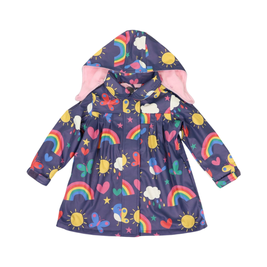 Korango - Spring Rainbow Raincoat - Navy