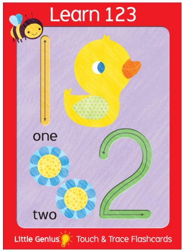 Little Genius -Touch & Trace Flashcards- Learn 123 red box