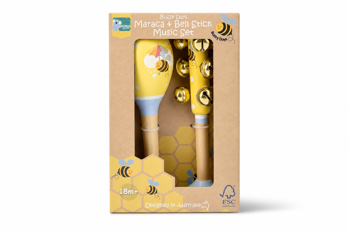 Koala Dream - Buzzy Days Bee Maraca & Bellstick Set