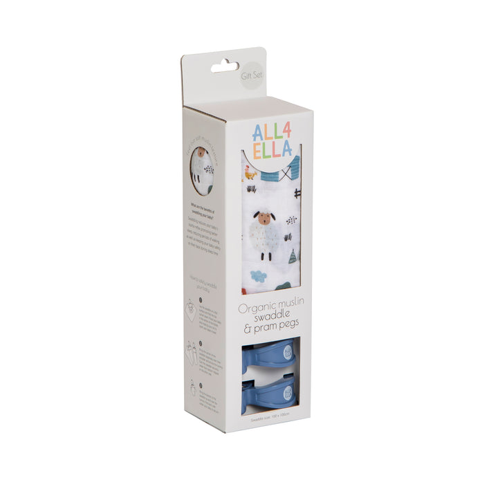 All4Ella - Pram Pegs 2pk & Muslin Wrap