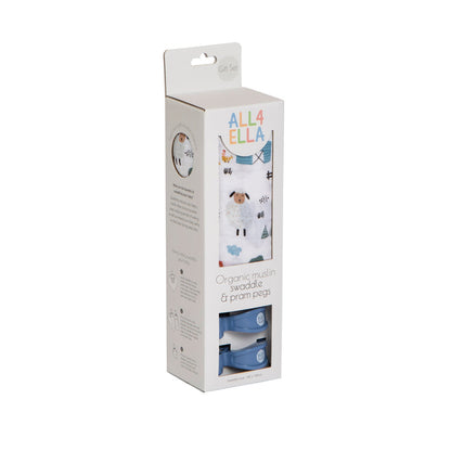 All4Ella - Pram Pegs 2pk & Muslin Wrap