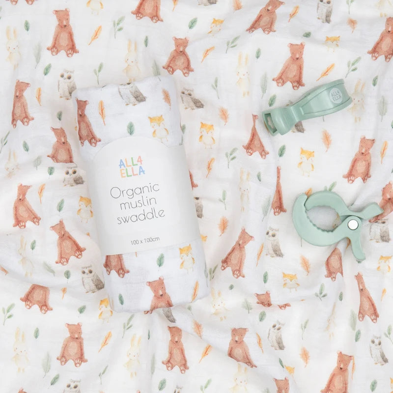 All4Ella - Pram Pegs 2pk & Muslin Wrap