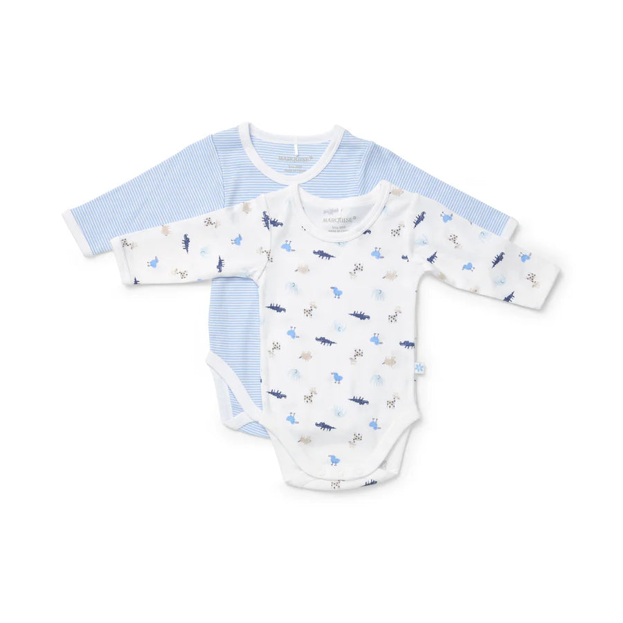 Marquise Everyday Essentials Animals & Stripes Bodysuit 2 Pack