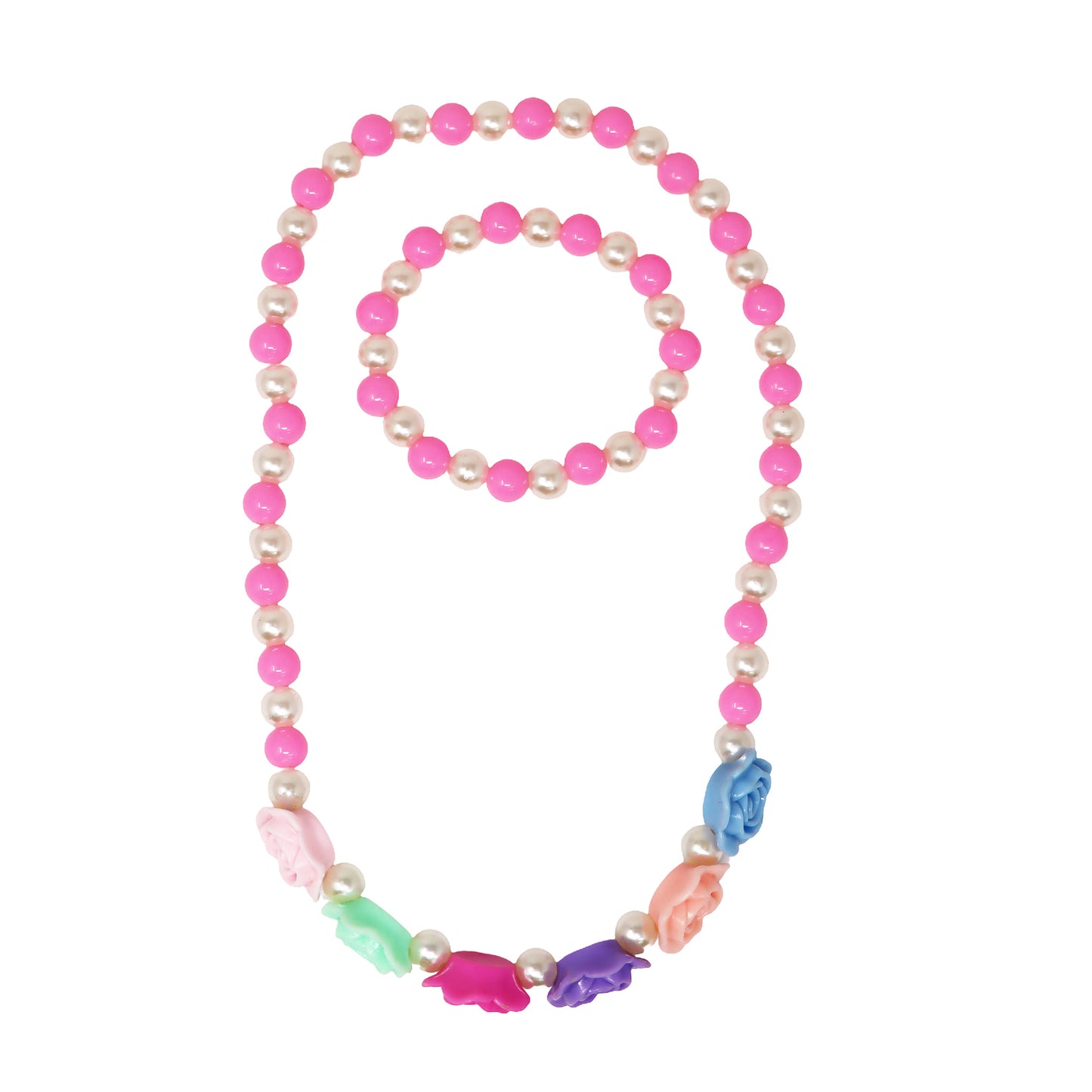 Pink Poppy- Rosy Candy Necklace & Bracelet Set