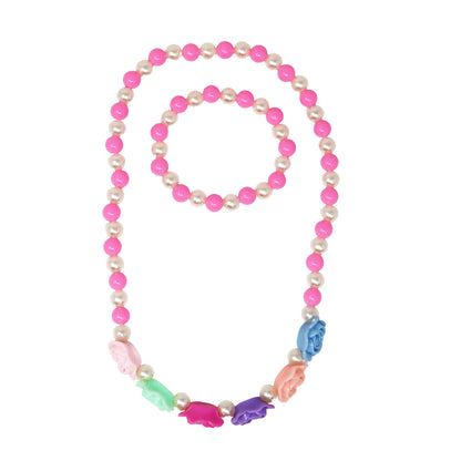 Pink Poppy- Rosy Candy Necklace & Bracelet Set