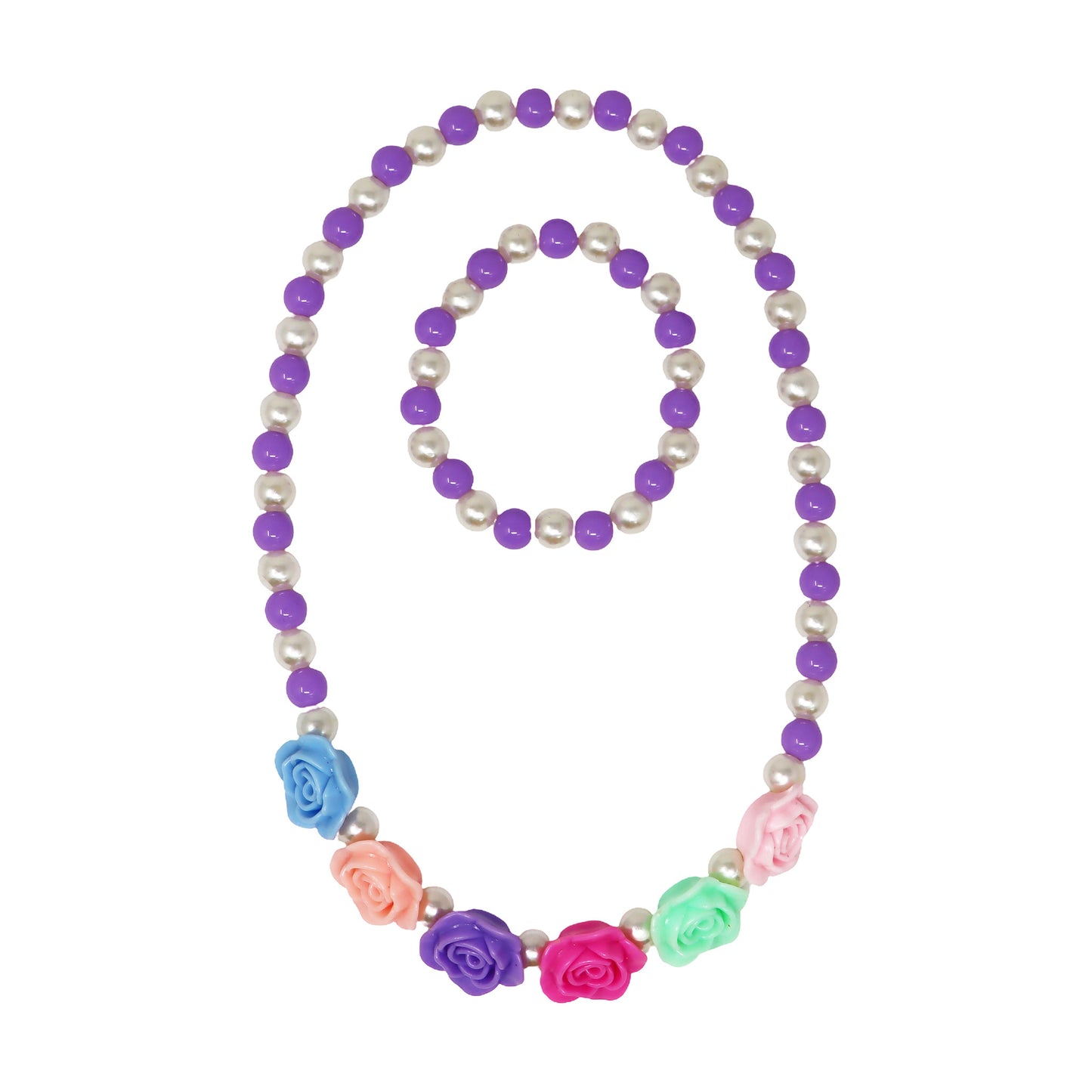 Pink Poppy- Rosy Candy Necklace & Bracelet Set