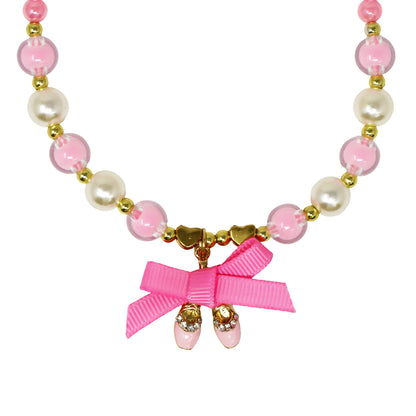 Pink Poppy- Ballerina Bow Necklace & Bracelet Set