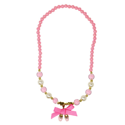 Pink Poppy- Ballerina Bow Necklace & Bracelet Set