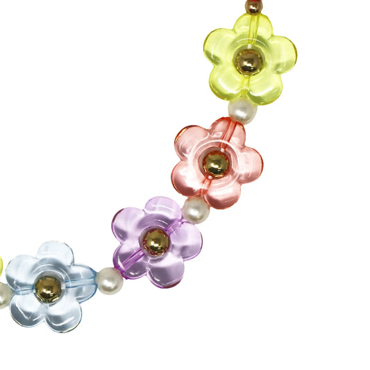 Pink Poppy - Vibrant Daisy Necklace