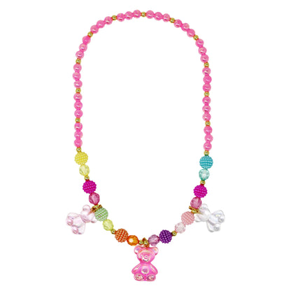 Pink Poppy - Jelly Bear Necklace