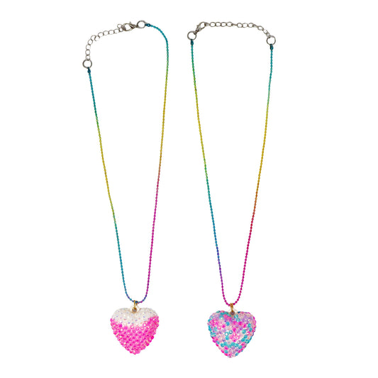 Pink Poppy - Sparkly Pendant Necklace