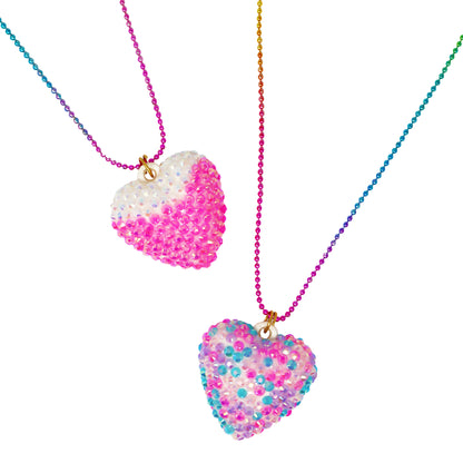 Pink Poppy - Sparkly Pendant Necklace