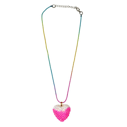 Pink Poppy - Sparkly Pendant Necklace