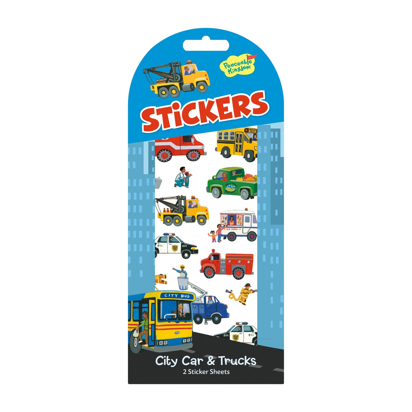 Peaceable Kingdom Stickers - CITY CARS & TRUCKS STK63