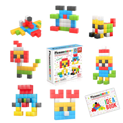 Picasso Tiles - 50pc Magnetic Cubes