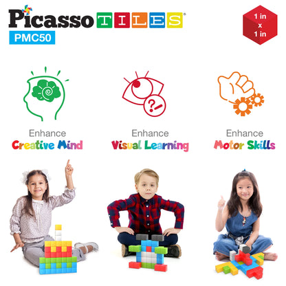 Picasso Tiles - 50pcs Magnetic Cubes