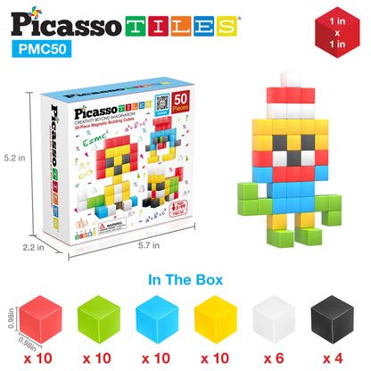 Picasso Tiles - 50pc Magnetic Cubes