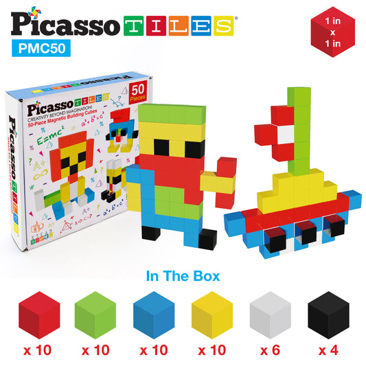 Picasso Tiles - 50pcs Magnetic Cubes
