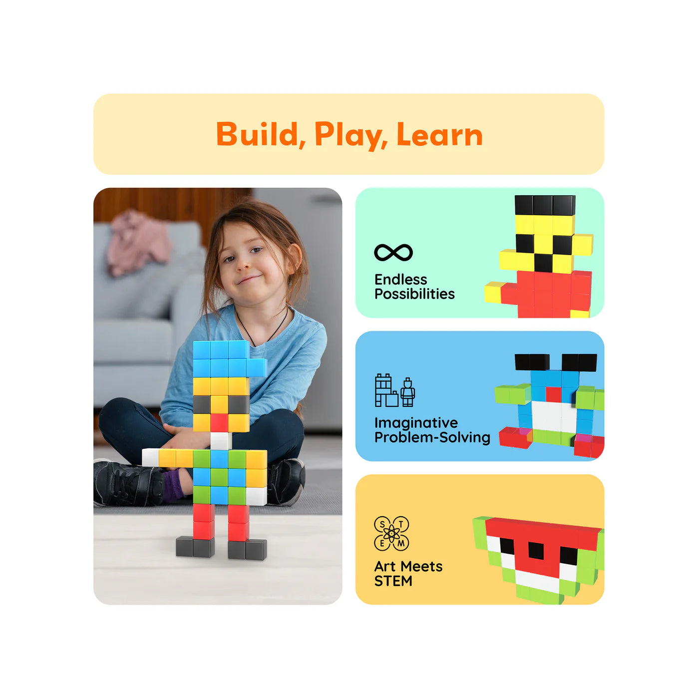 PicassoTiles - Magnetic Puzzle Cubes Starter Set