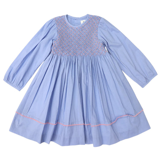 Korango - Long Sleeve Smocked Dress Baby - Blue Heron