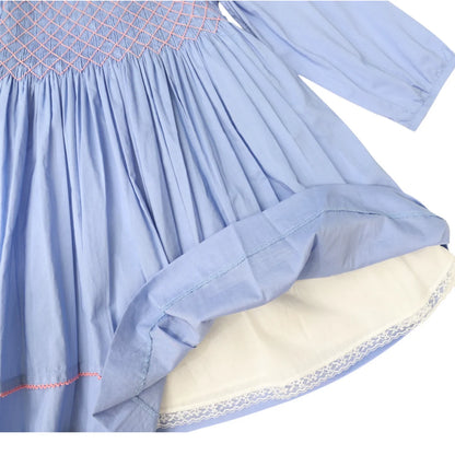 Korango - Long Sleeve Smocked Dress Baby - Blue Heron