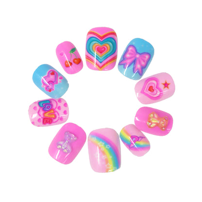 Pink Poppy - 3D Gummy Bear Press On Nails