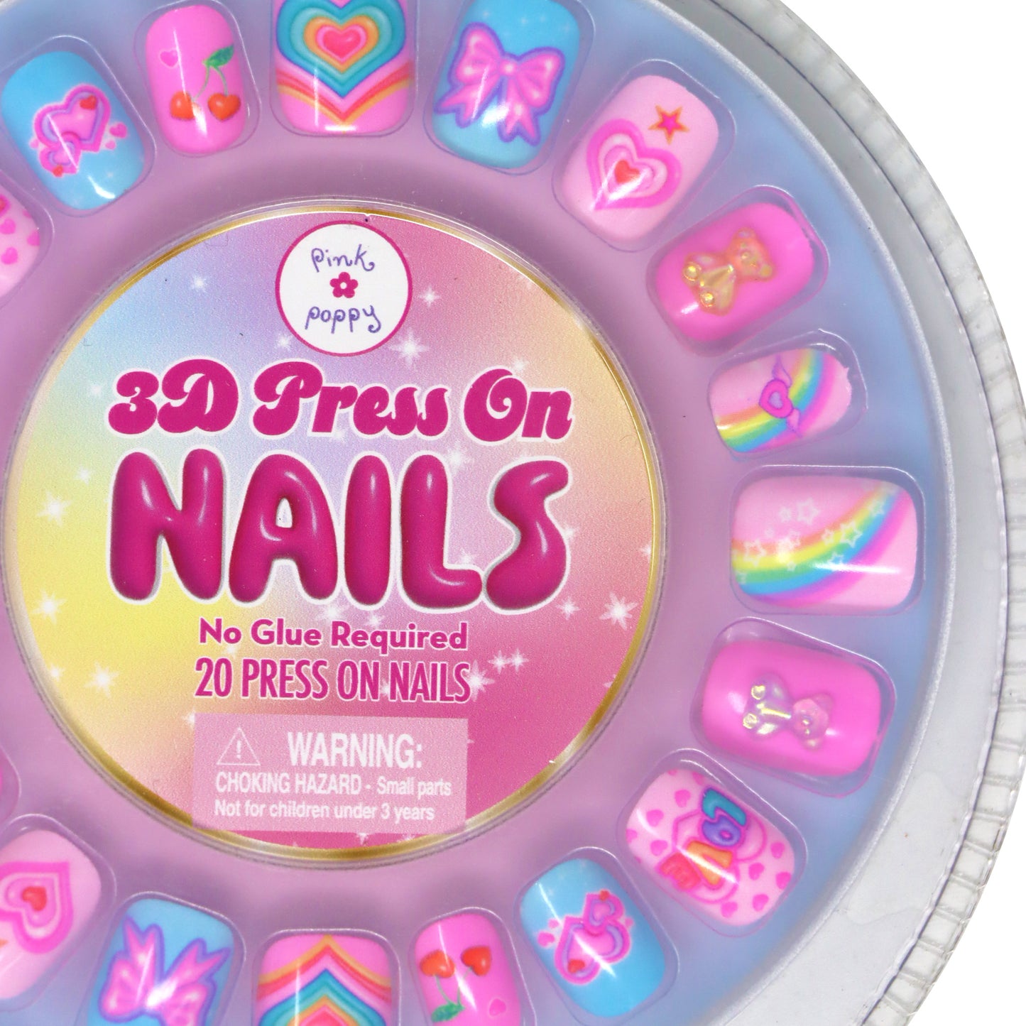Pink Poppy - 3D Gummy Bear Press On Nails