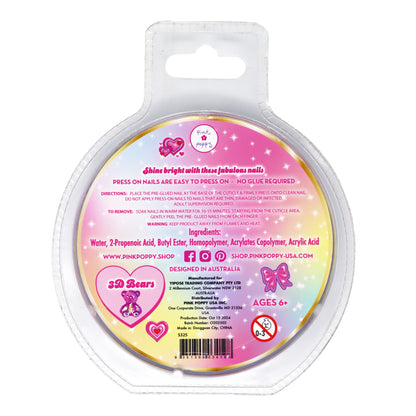 Pink Poppy - 3D Gummy Bear Press On Nails