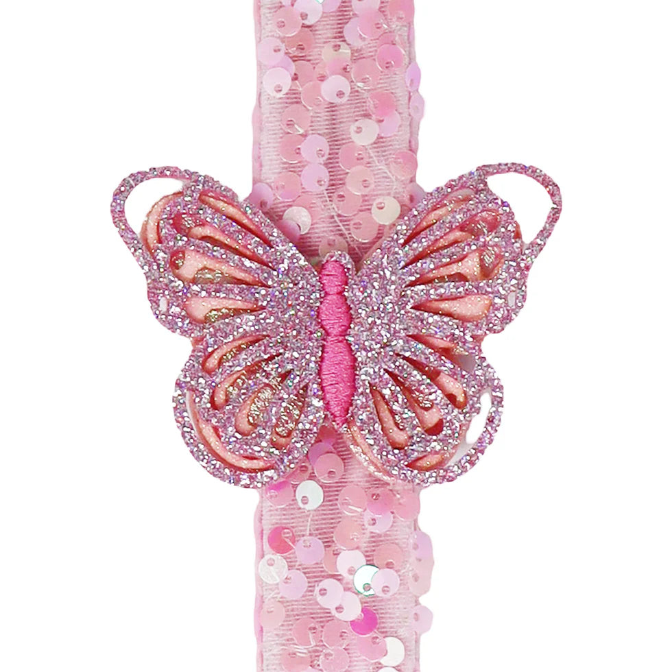 Pink Poppy - Butterfly Sequin Slap Band