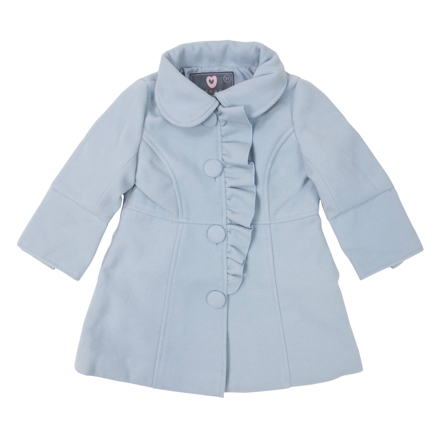 Korango - Faux Wool Collared Overcoat - Alice Blue