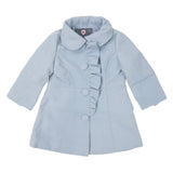 Korango -Faux Wool Collared Overcoat - Alice Blue