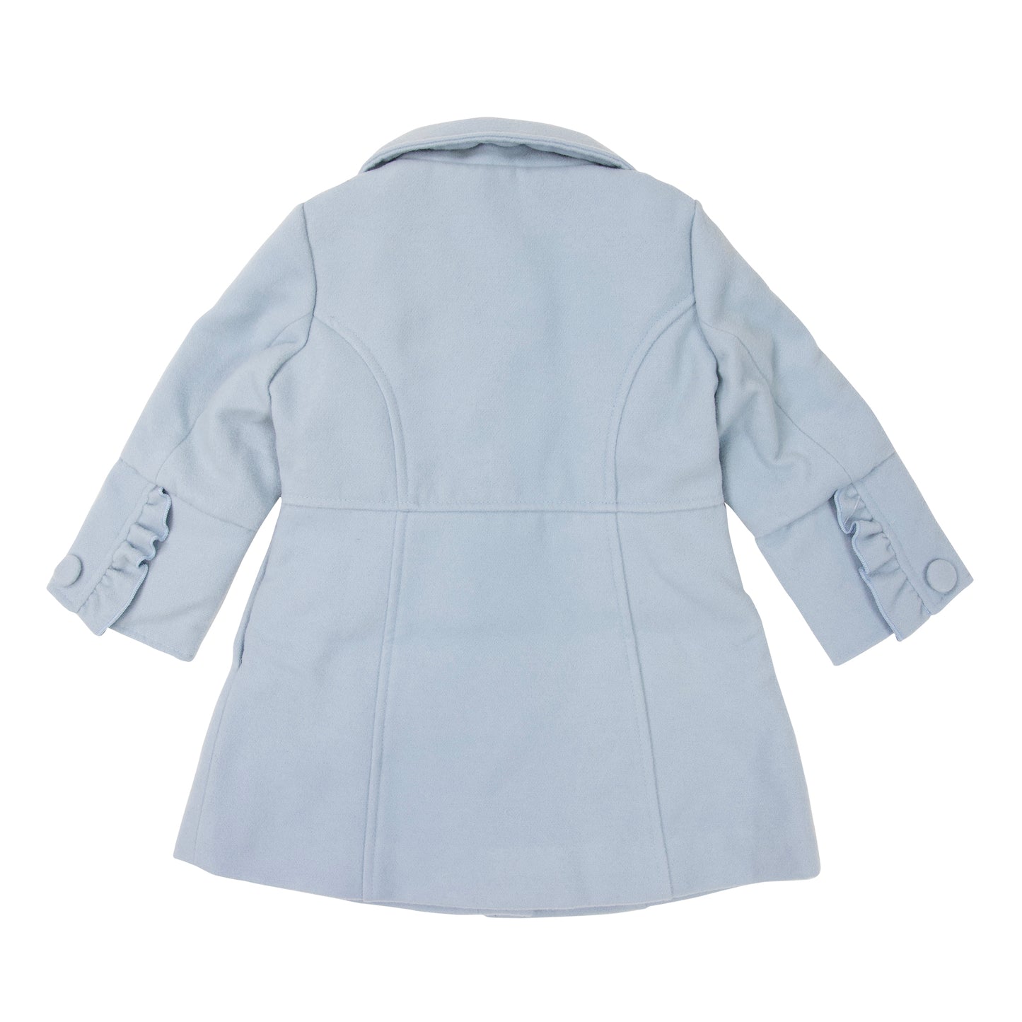 Korango - Faux Wool Collared Overcoat - Alice Blue