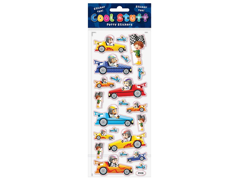 PUFFY STICKERS (87×220) – RACE CARS