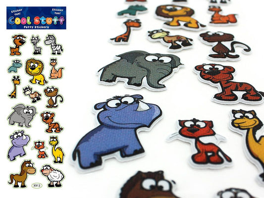 PUFFY STICKERS (87×220) – SAFARI ANIMALS