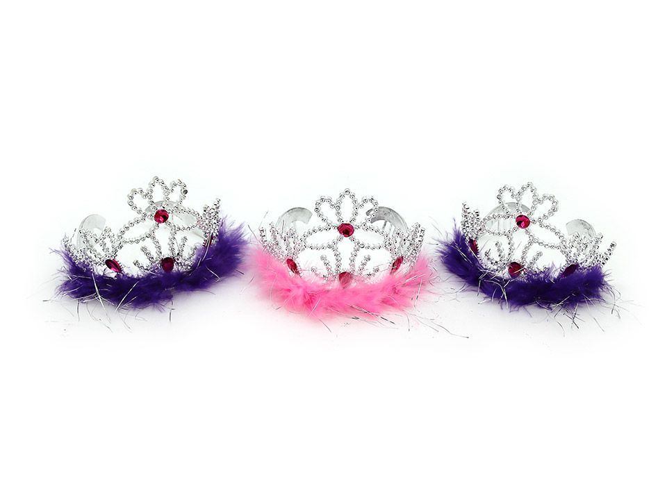 TNW - Silver Tiara with Pink or Purple Fluff