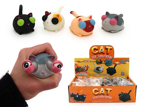 SQUEEZY CAT W/POPPING EYES