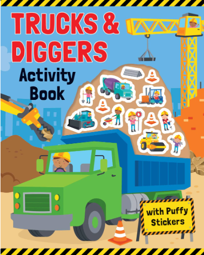 Trucks and Diggers Activity Book With Puffer Stickers