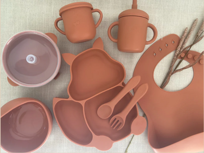 Eyvie Rose - Adorable Fox Silicone Feeding Set