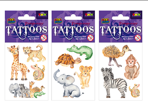 Temporary Tattoos - Zoo Animals
