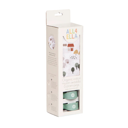 All4Ella - Pram Pegs 2pk & Muslin Wrap