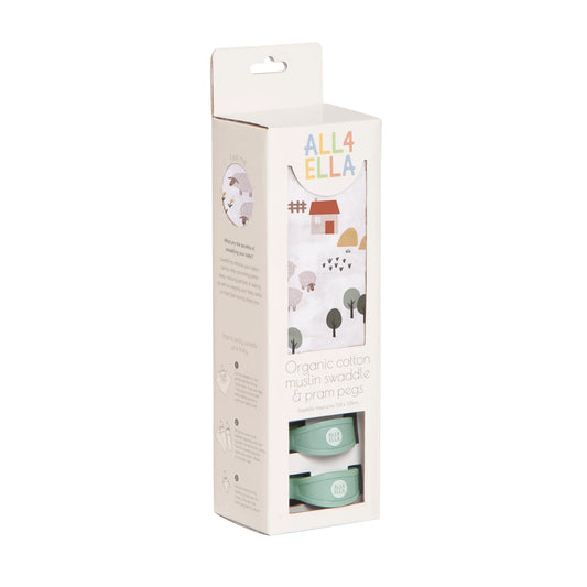 All4Ella - Pram Pegs 2pk & Muslin Wrap