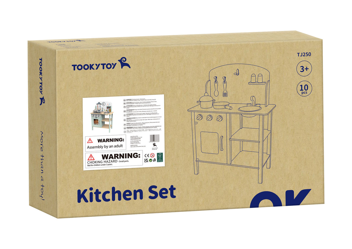 Tooky Toy Wooden Play Kitchen with Accessories